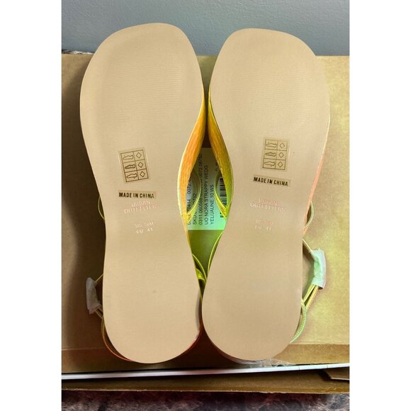 UO Nora Strappy Yellow Iridescent Wedge Sandals Size 10 - Picture 4 of 16